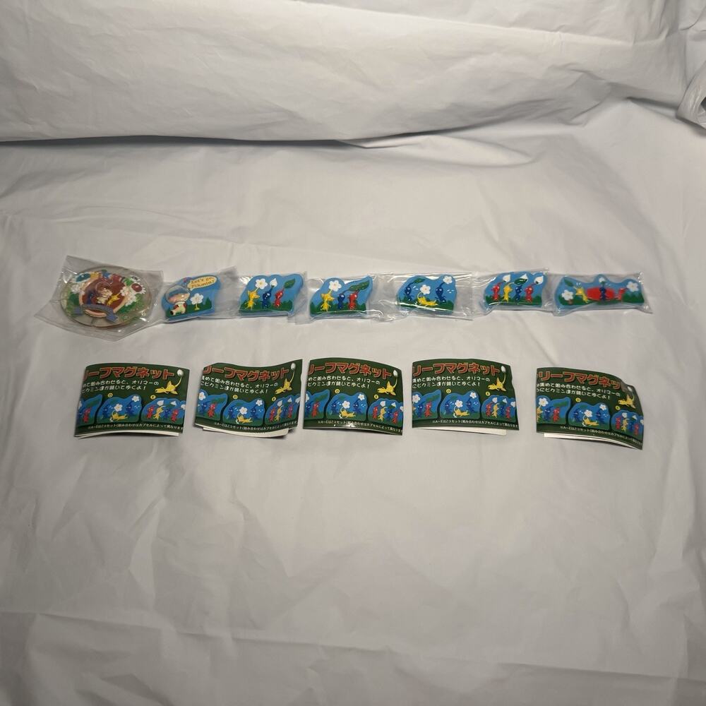 NEW Pikmin Yujin Magnet Nintendo 2001 Gachapon Rare COMPLETE, A-G, 5 Booklets